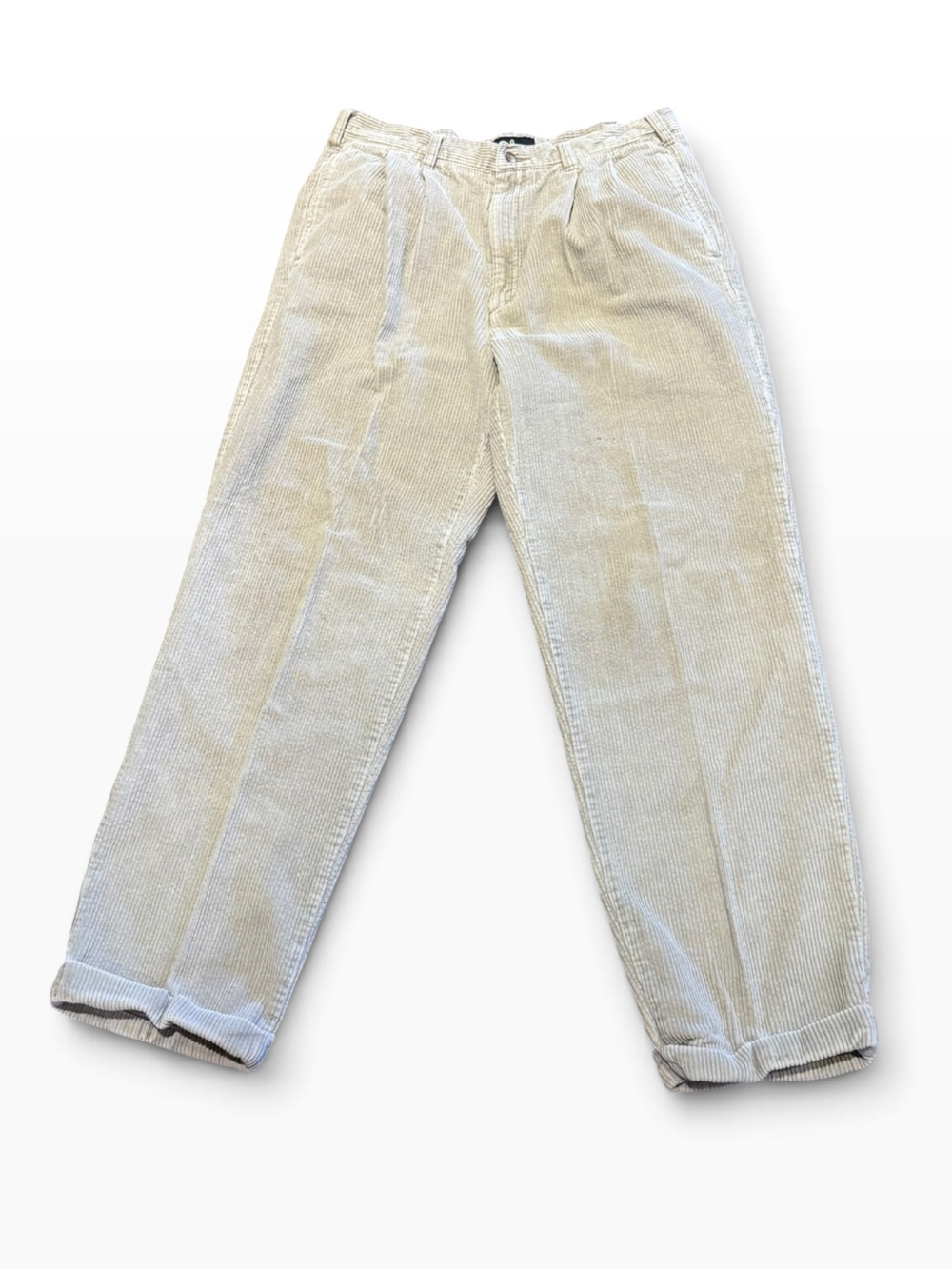 Bill Blass Black Label Men’s 36 x 32 Mink Tan  Pleated & Cuffed Corduroy Pants